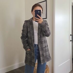 Women's H&M Black and White Plaid Jacket